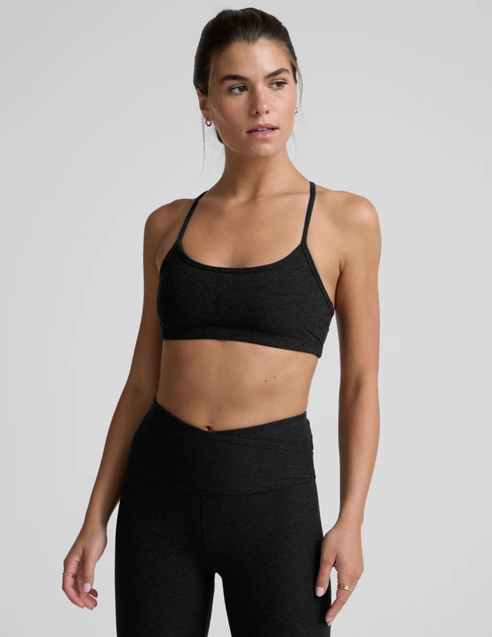 Beyond Yoga Spacedye Slim Racerback Activewear Sports Bra Black L NWT